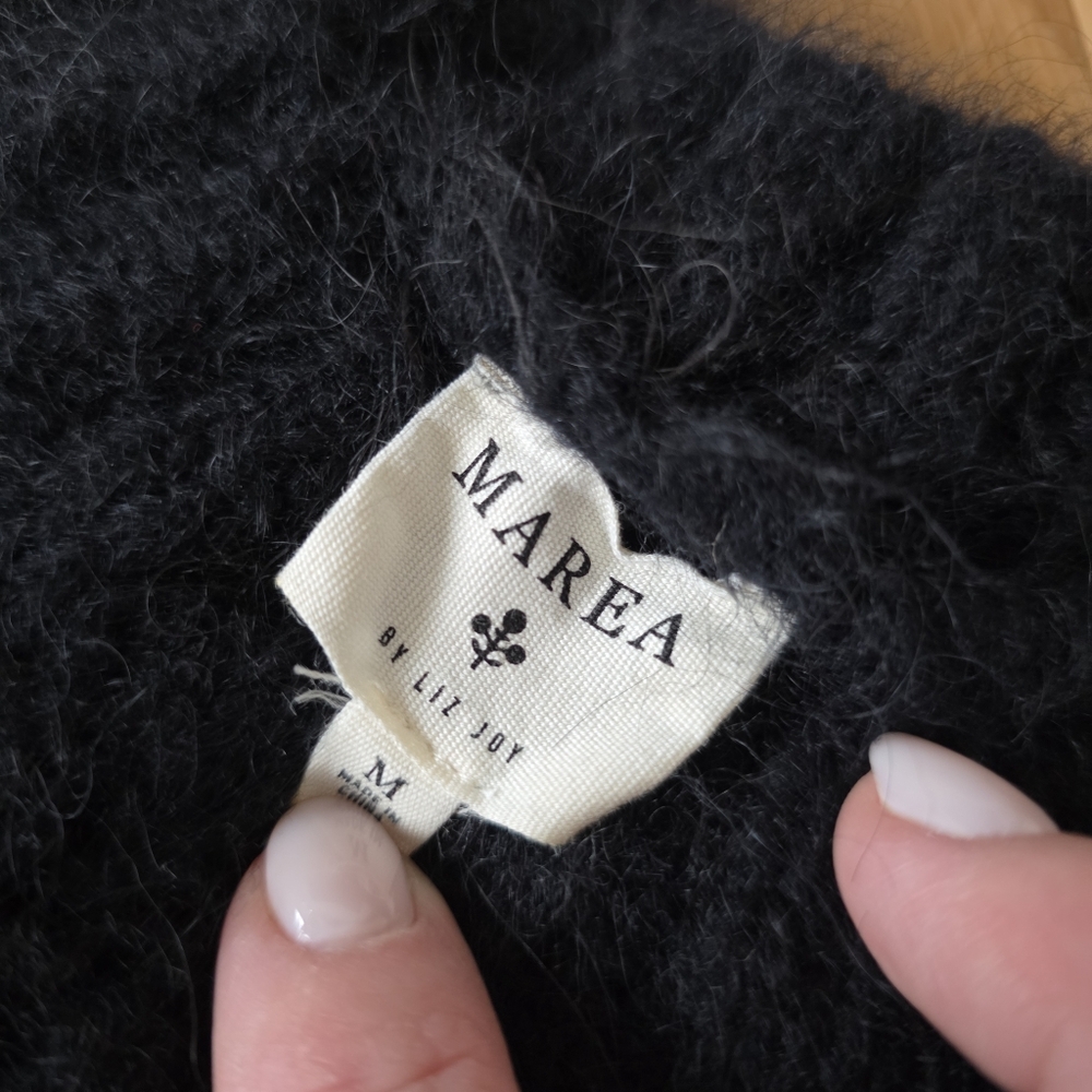 Marea Emilia Sweater Vest Black Ultra Soft Pull Over Sleevless - Picture 5 of 5